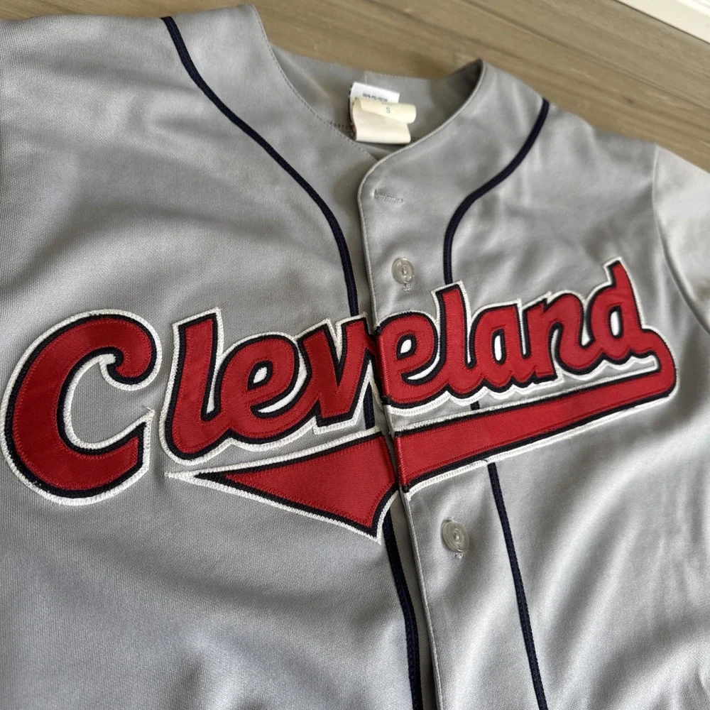 Majestic Cleveland Indians‎ Jersey vtg vintage grey jersey OG MLB baseball Small - Picture 9 of 10